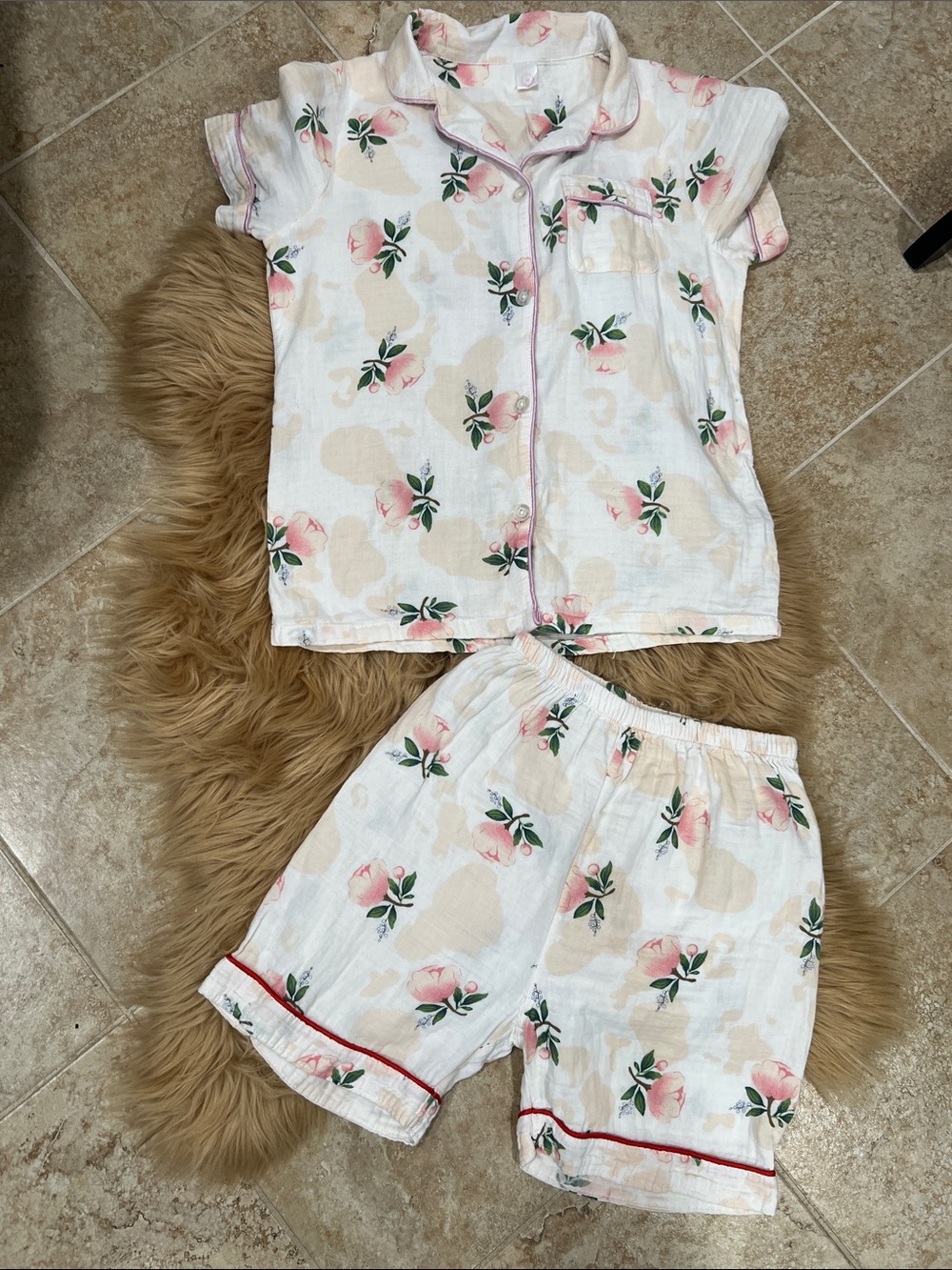 Pre-Loved🩷Pink Floral Short Pajama Set